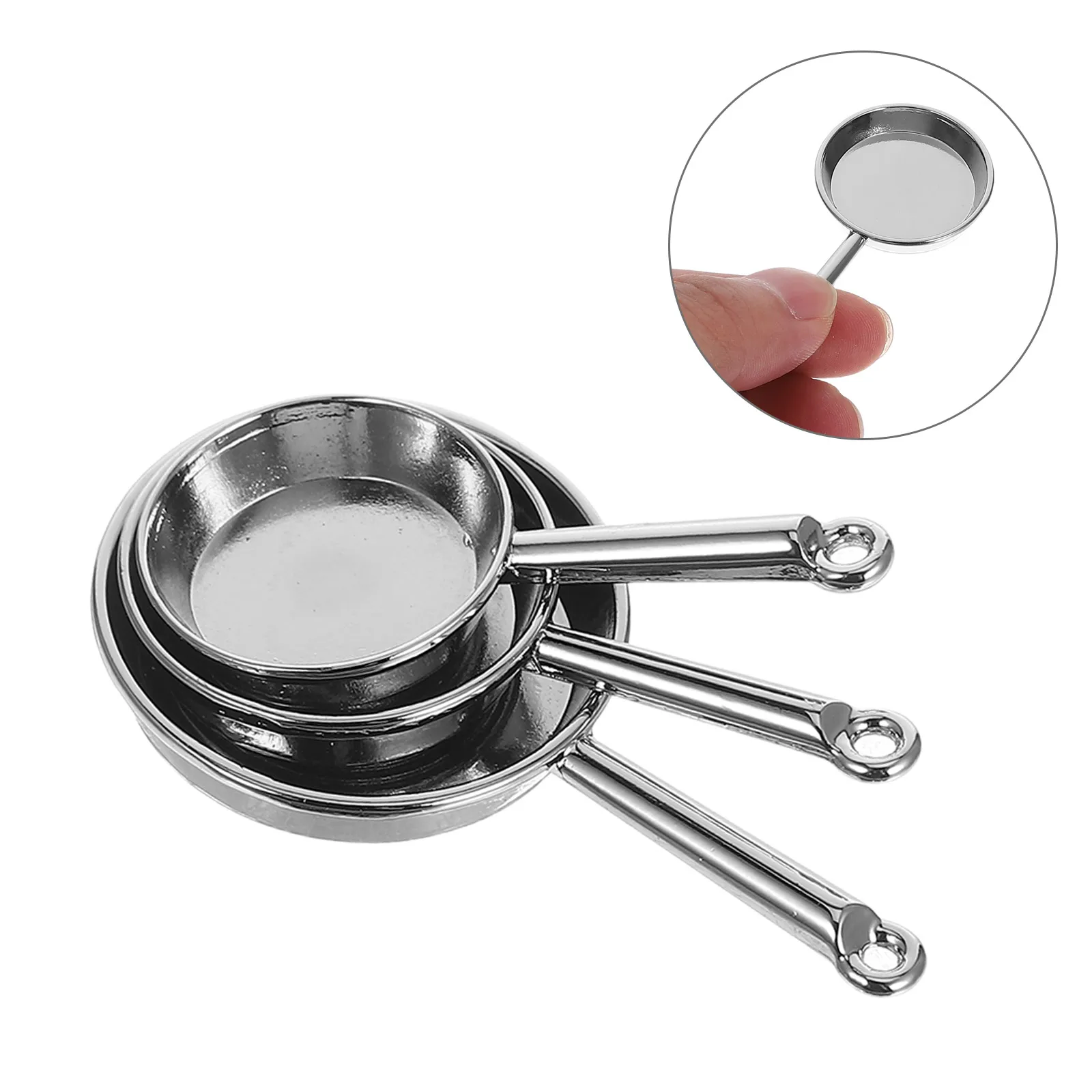 Ustensiles de cuisine pour maison de poupée, poêle Miniature, accessoires de cuisson, décoration de meubles, 3 pièces