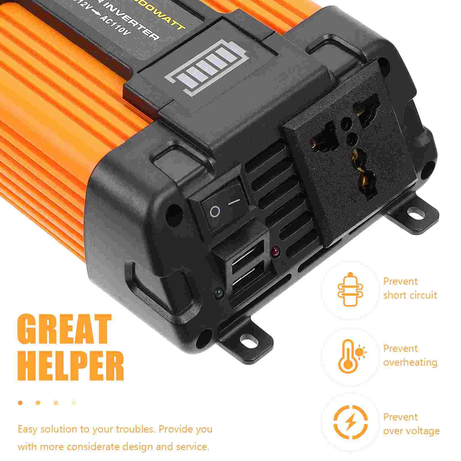 1 Set Car Inverter 6000W DC 12V to AC 220V Dual USB Charging Adapter Converter Car Power Inverter Car Adapter