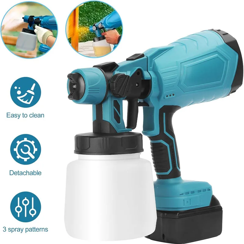 No Battery Wireless Spray Gun for Home DIY Painting Tools Includes  Cordless Paint Sprayer for Fence Furniture Cabinets Walls