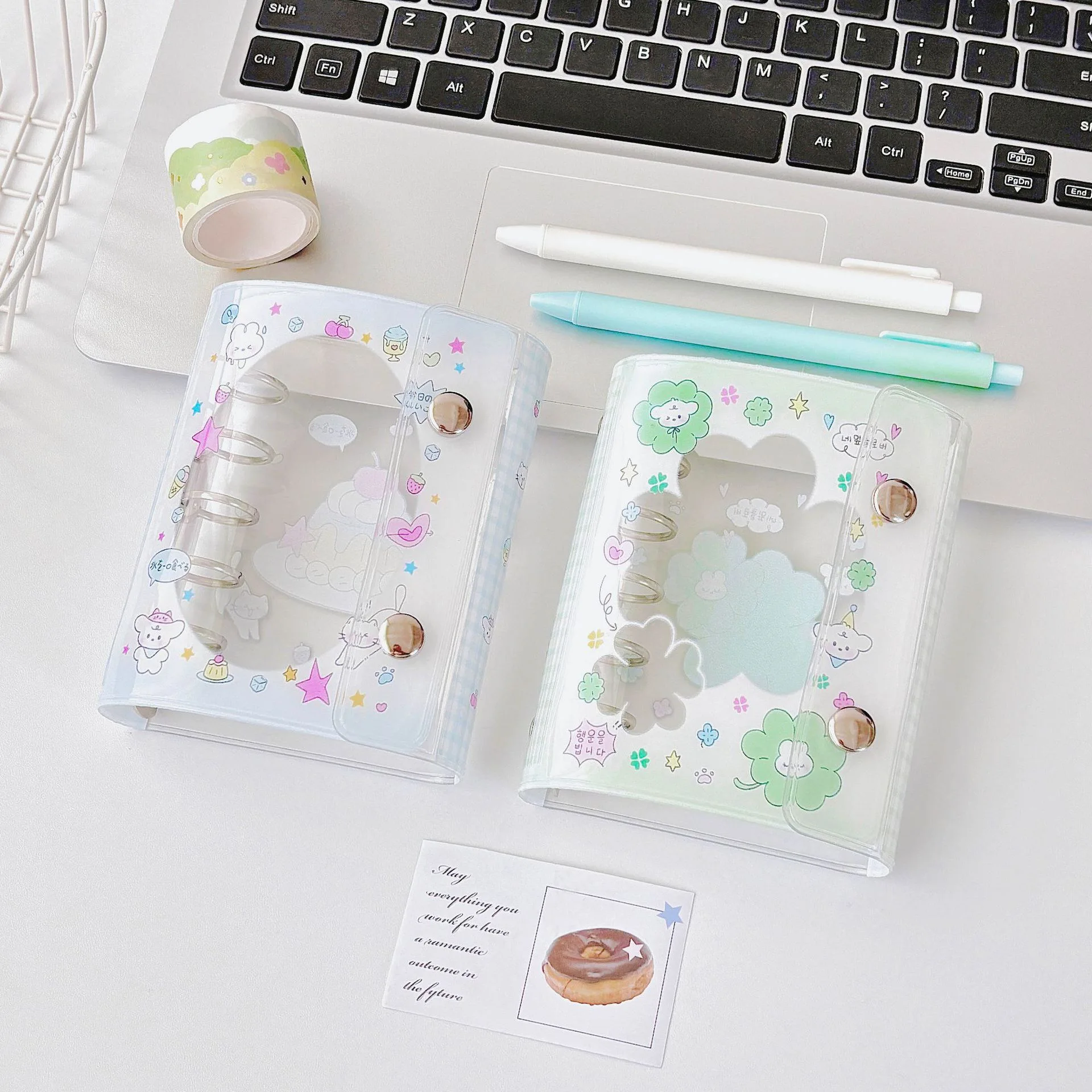 Kawaii four-leaf clover puppy M5 Kpop Photocards Binder Collect Book PVC soft shell card book Storage Book School Stationery