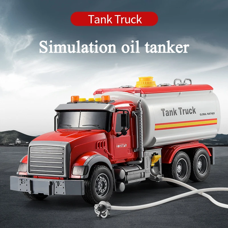 Large tanker will spray water can be sprinkled oversized simulation child boy baby toy car engineering car model