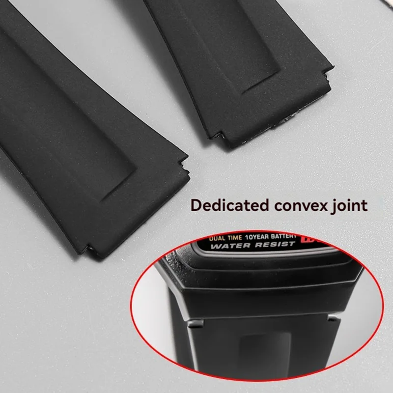 For Casio AE-1200 A168 A159 AE1200 AQ230 F-201W F-201WA DB-36 WS-300 Electronic Watch Black Strap Resin Silicone Watchband 18mm