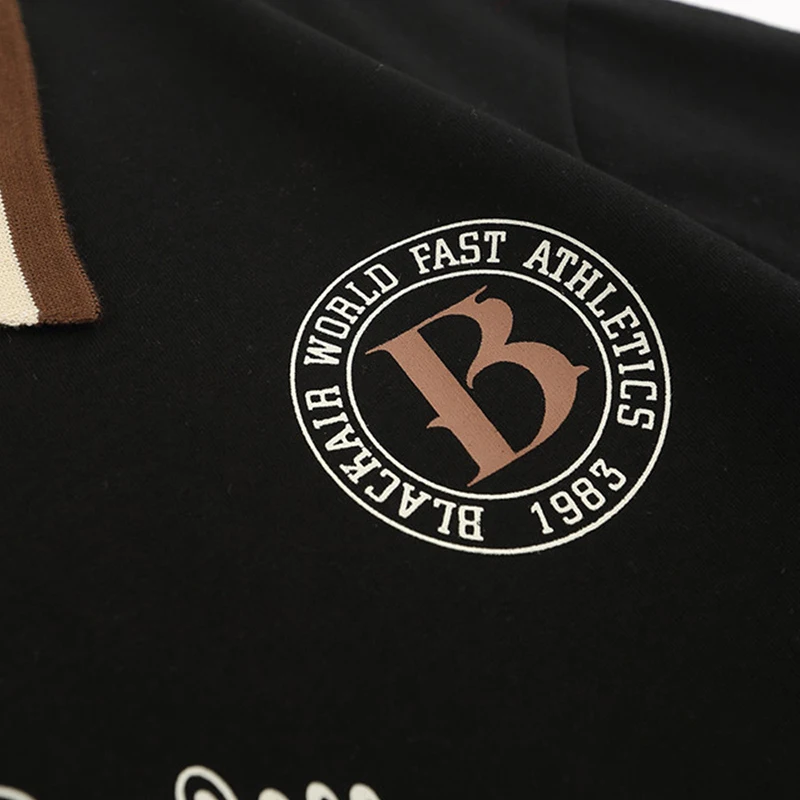 Letter Print Short Sleeve Polo Shirt Mens Summer Streetwear Casual Loose Cotton Half Zipper Lapel Tees Men T-shirt Couple Tops