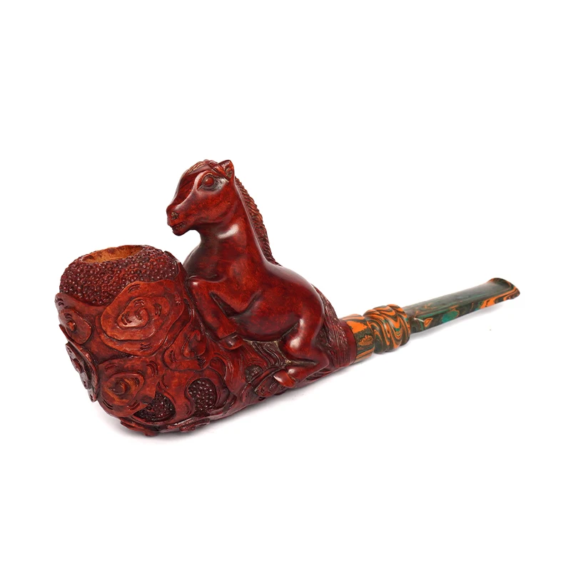 2026 Year Of The Horse Limited - 3d Hand-carved Horse Shape Solid Wood Pipe Collectible Creative Pipe Gift