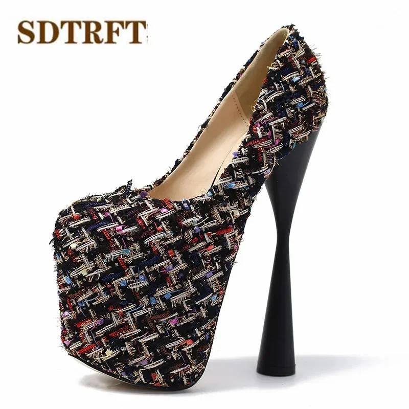 

SDTRFT/Новое поступление, Zapatos Mujer, шерстяные туфли на шпильке толщиной 19 см с цветочным принтом, женские туфли на платформе SM, туфли-лодочки для косплея