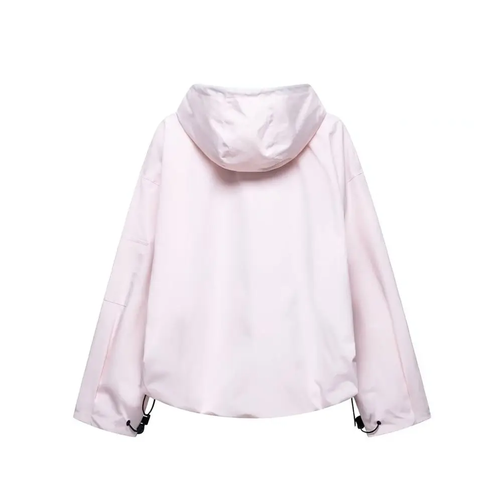 Women Summer Utility Jacket Hooded Outdoor Windproof Coat Waterproof Casual Loose Functional Streetwear Sporty Fashion