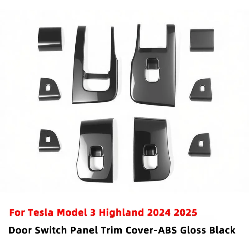 Raamknop Trim Afdekking voor Tesla Model 3 Highland 2024 2025 Auto ABS Deur Open Knop Paneel Beschermhoes Accessoires