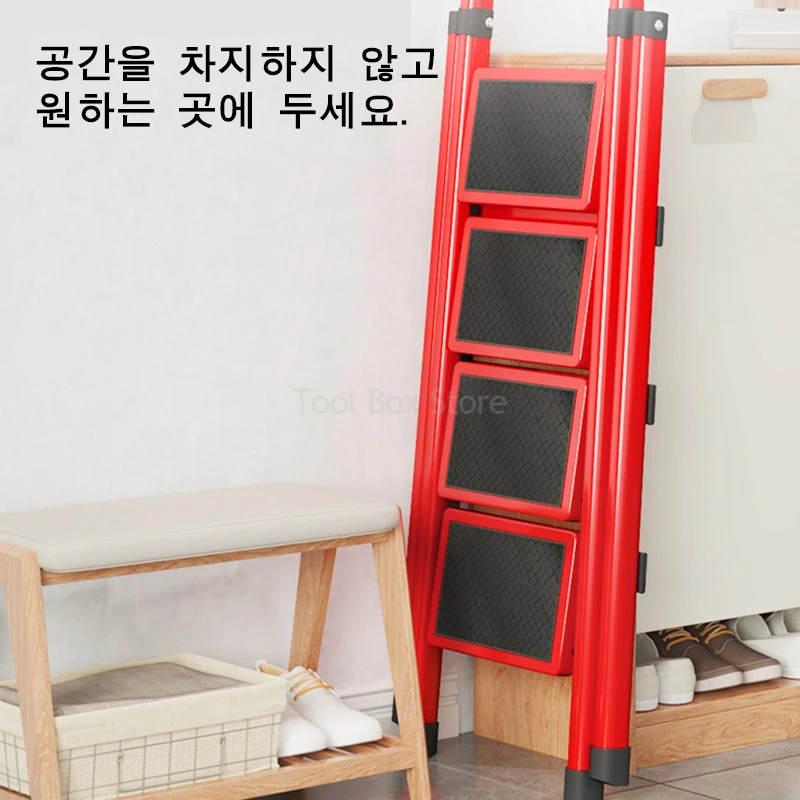 Ladders 3/4 Step Folding Ladder Foldable House Ladder Portable Ladder Chair Kitchen Step Stool Household Herringbone Stairs