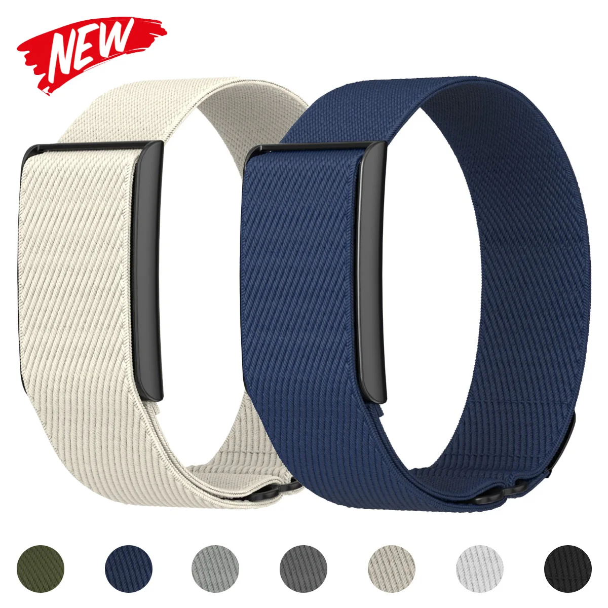 Nylon Loop Band with Adapter Frame for Amazfit Helio Strap Adjustable Stretchy Sport Lightweight Replacement Correa Cinturino