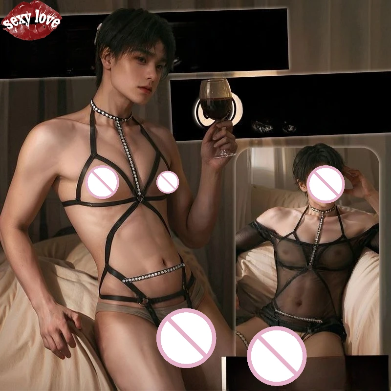 Seksowna Bielizna Męska Seksowna Bielizna Uwodzicielski Kombinezon BDSM Bondage Namiętność na Łóżku Męska Bielizna BD Biustonosz Push Up Zestaw Bielizny
