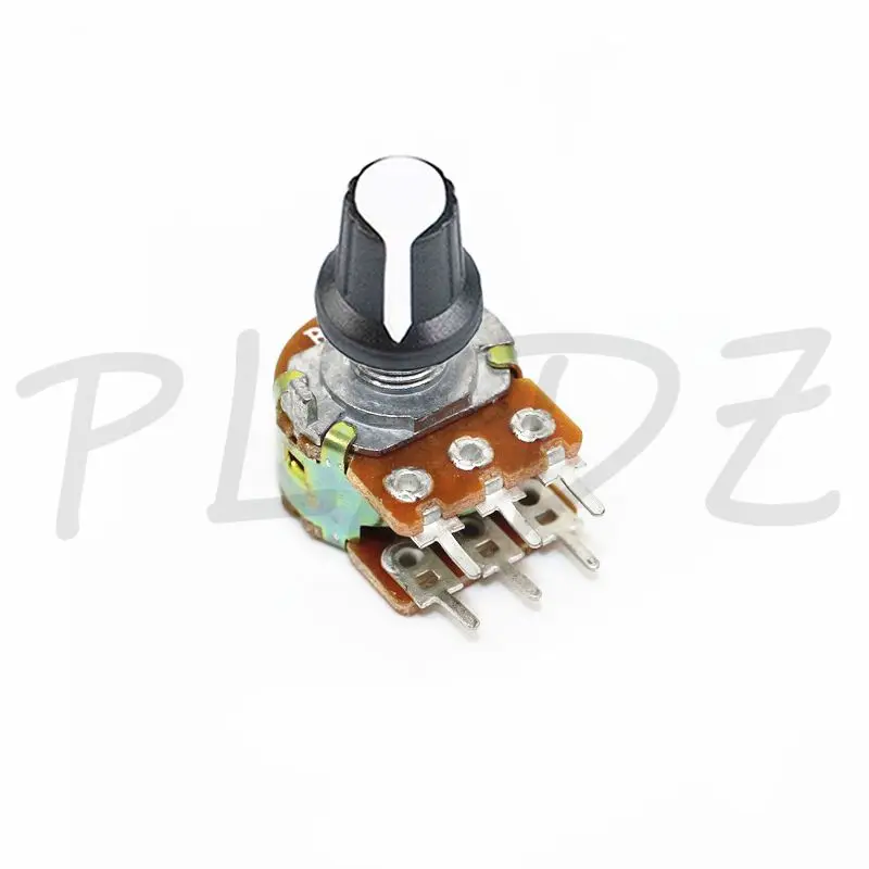 5Set WH148 6PIN 1K 5K 10K 20K 50K 100K 500K Ohm 15Mm Resistor Potensiometer Putar Lancip Linier UNTUK Arduino dengan Tutup Putih AG2