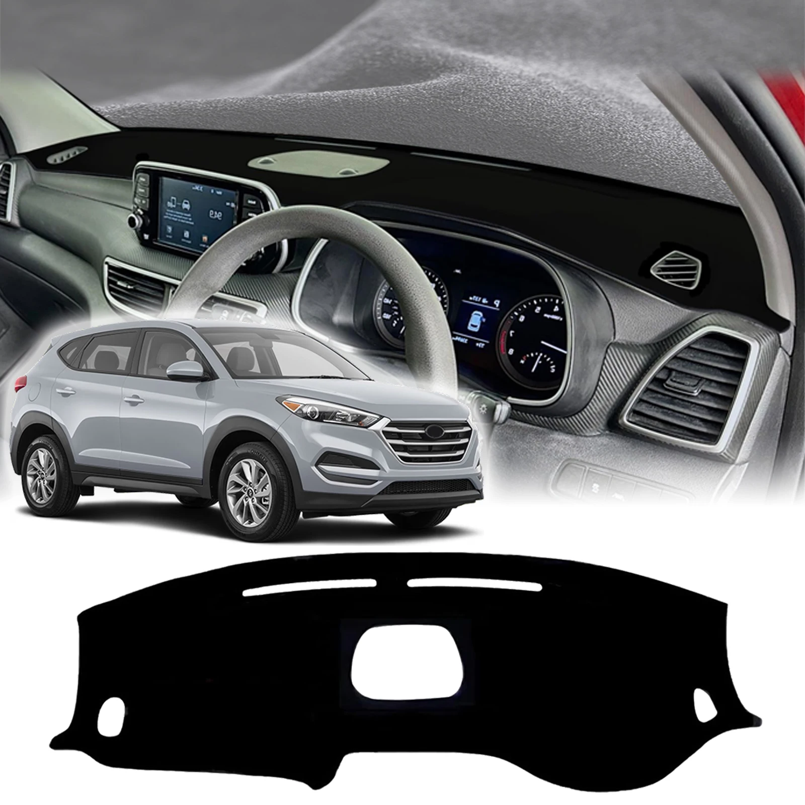 ヒュンダイ・ツーソン2019-2020年式車用ダッシュマット、ダッシュボードカバーパッド、保護カーペット、ダッシュマット、サンシェードアクセサリー