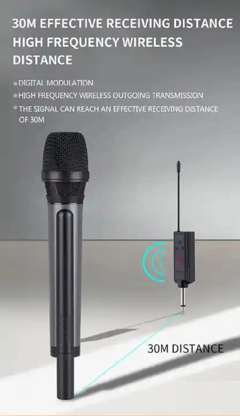 Wireless Microphone Dynamic UHF Recharge built-in sound card Studio Recording Audio Professional stage Karaoke DJ Speaker Confer