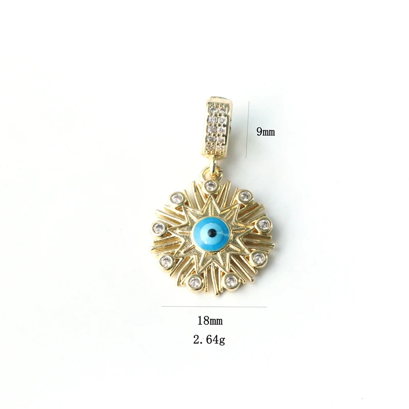 10Pcs/Fashion  Multi-style Blue Eye Hand Rhinestone Charms Pendant DIY Necklace Bracelet For Jewelry Making Accessories