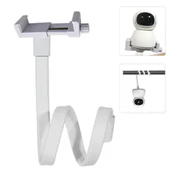 Universal Baby Monitor Holder Longer White Flexible Silicon Baby Camera Stand, Ideal IP Camera Mount Hole-Free Crib Cradle Rod