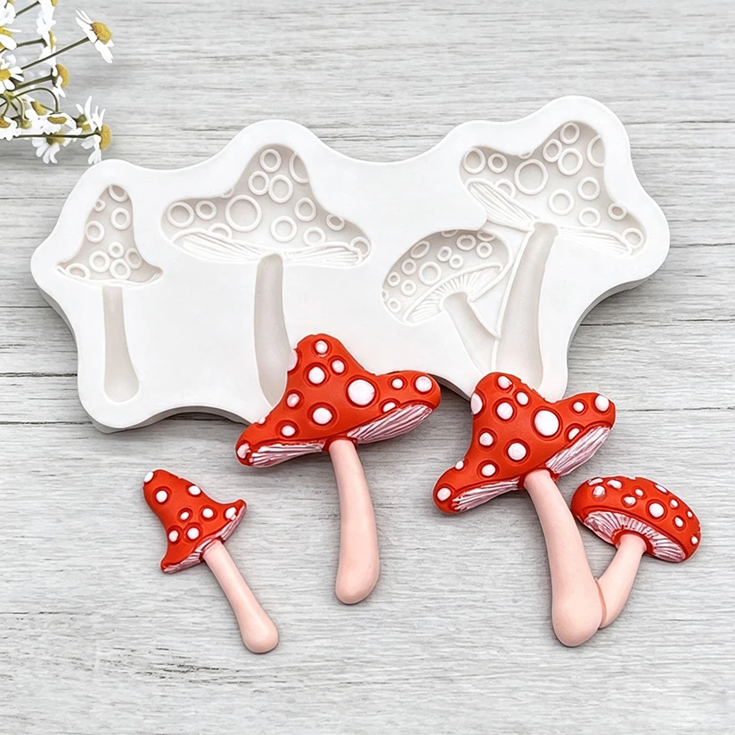 Mushroom Silicone Mold Sugarcraft Chocolate Cupcake Baking Mold Resin Fondant Cake Decorating Tools