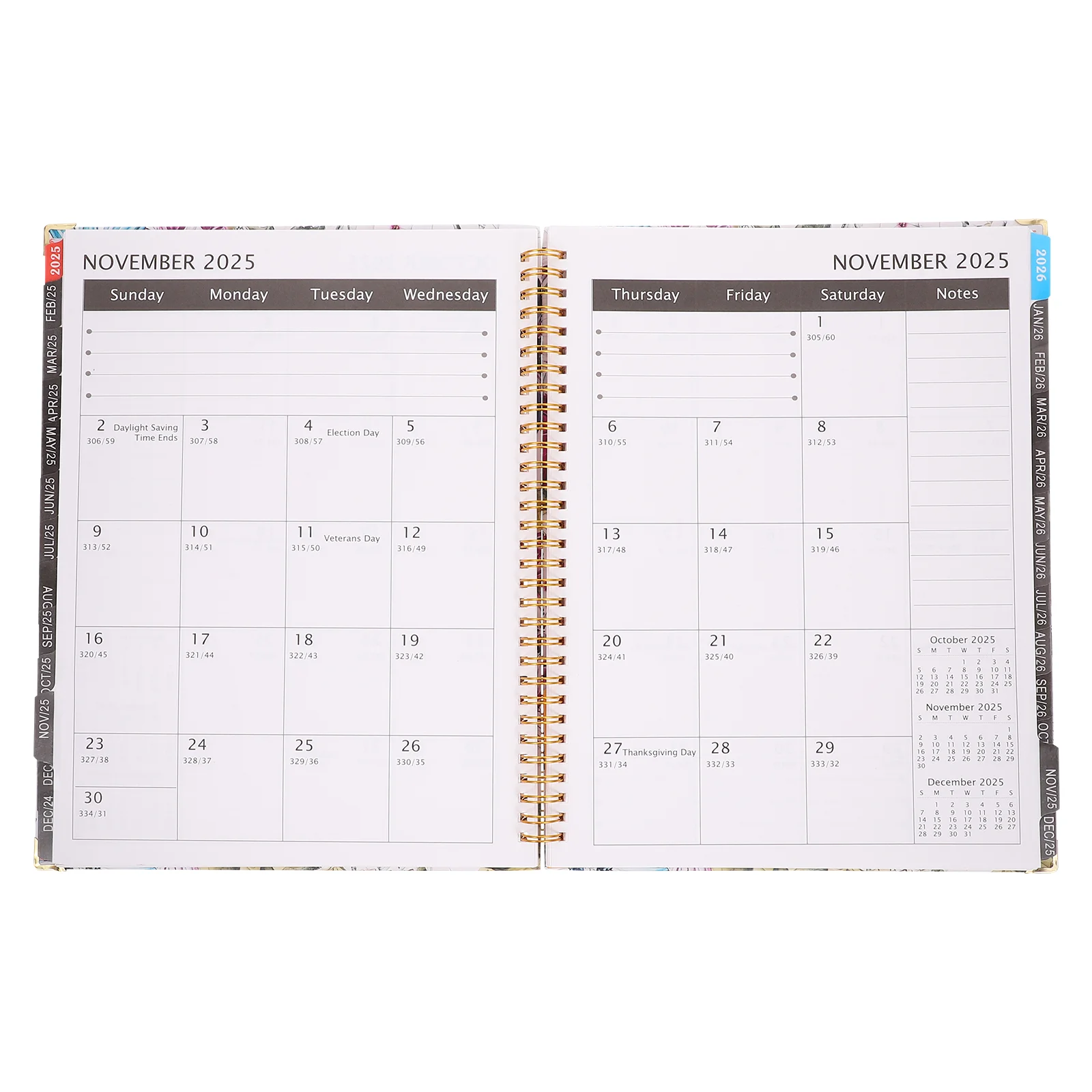 Carnet d'agenda portable polyvalent pour étudiants, calendrier mensuel des licences, bloc-notes, calendrier, 12, 2024-2024, 03, utilisation, 2026