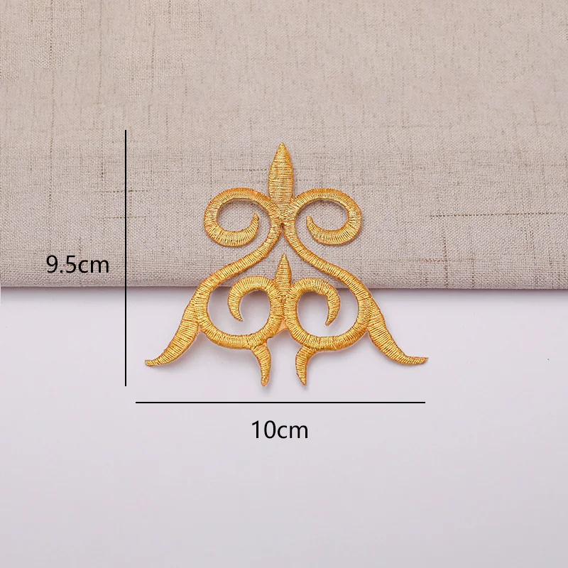 1Pc Iron On Patch For Cosplay Diy Vintage Clothes Gold Embroidery Appliques Costume Trims Garments Decoration Budges Accessories