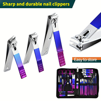 Colorful 30 Pcs Set Stainless Steel Colorful Nail Clippers Set Manicure Tools Package with Home Travel Beauty Care Set