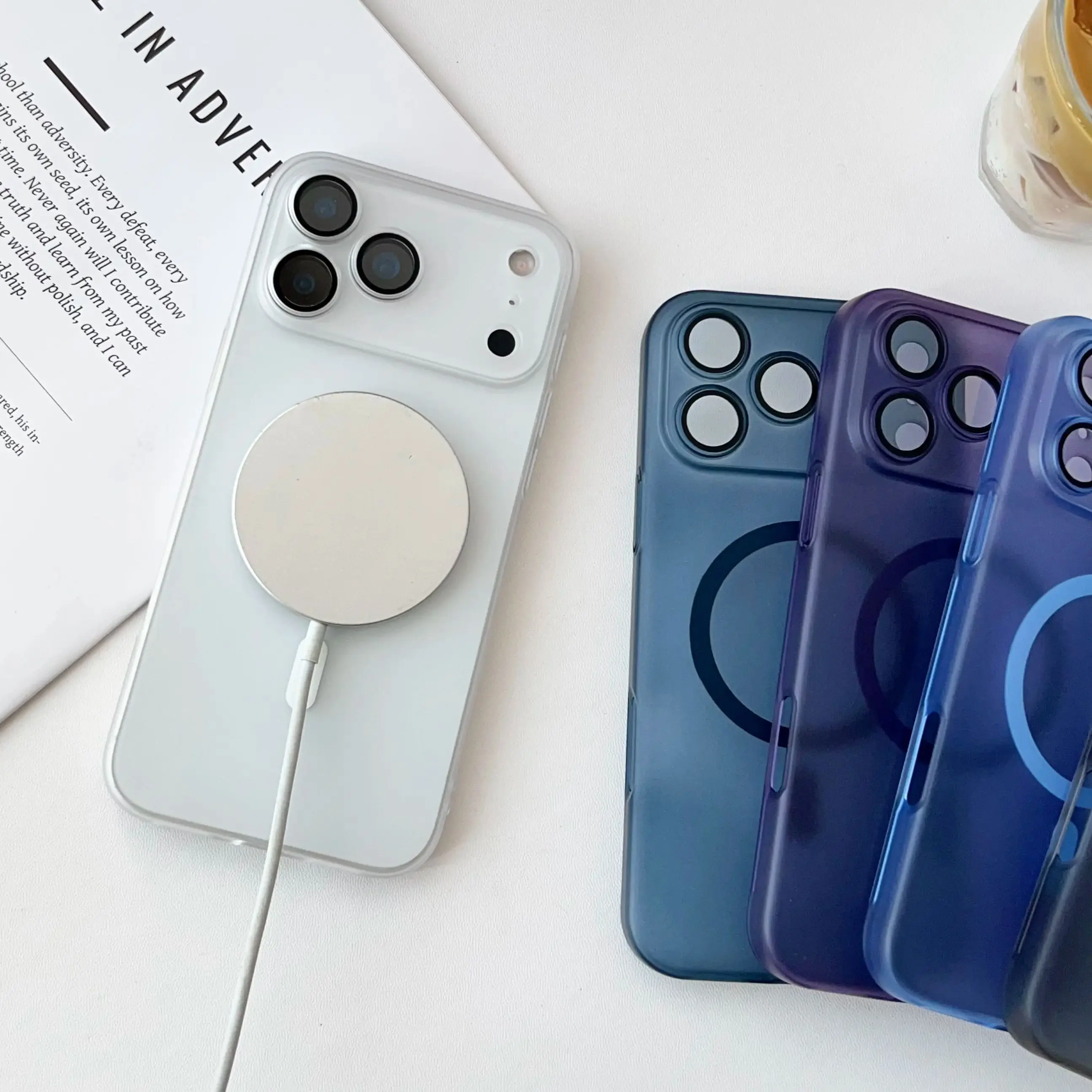 عدسة زجاجية بلوري لهاتف Magsafe حافظة مغناطيسية لهاتف iPhone 17Air 16E 16 15 14 Plus 13 12 11 17 Pro Max غطاء شفاف للشحن اللاسلكي #5