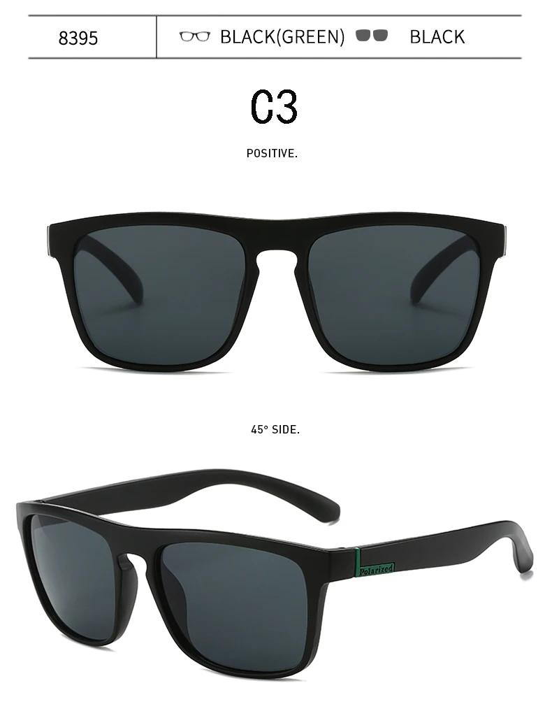 Polarisierte Herren Mode Eckige Sonnenbrille Klassische Marken-Designer-Sonnenbrille Angeln Camping Herren-Brillen – Detail 12