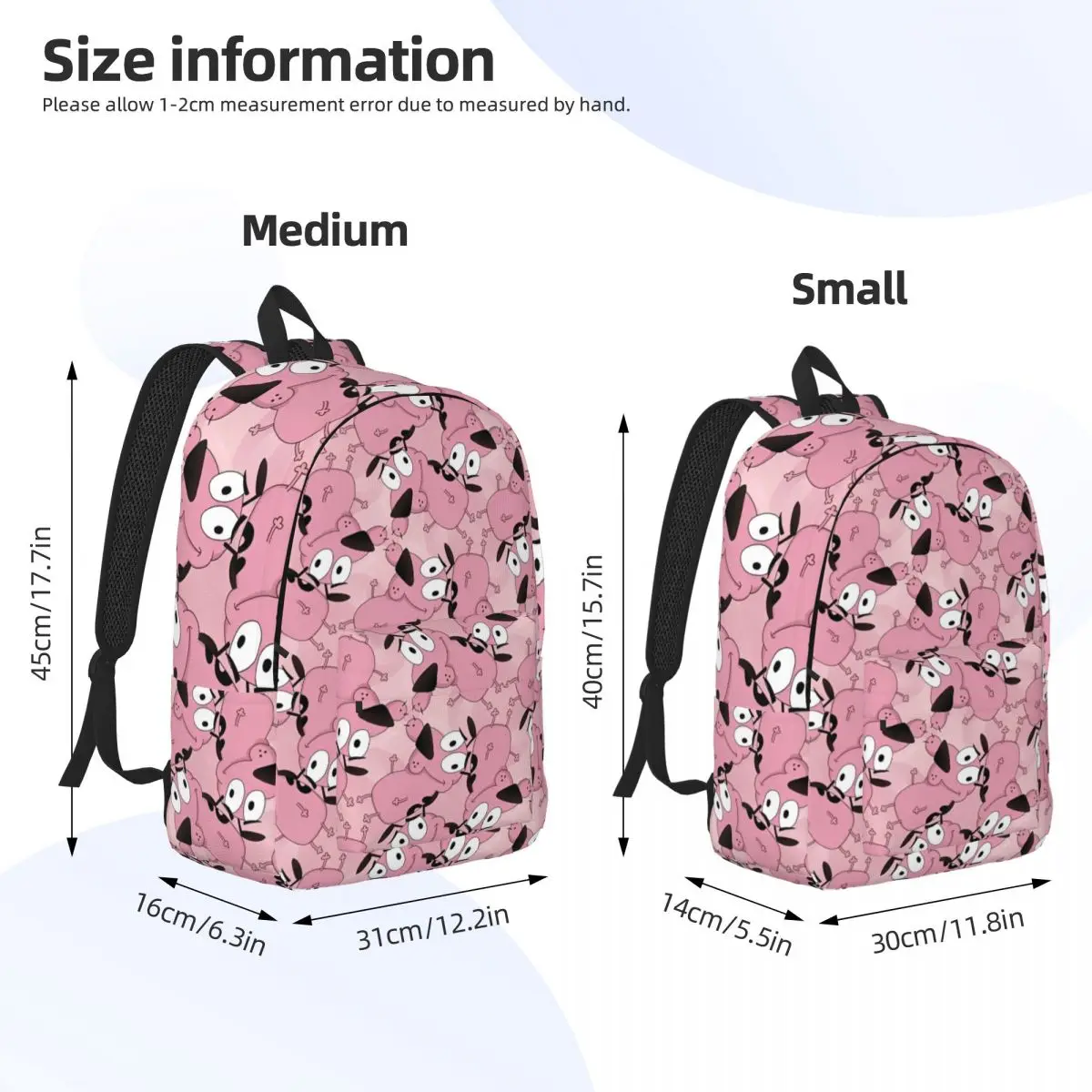 Cowardly Dog C-Courage Cartoon Funny Fashion Backpack Durable Student Travel Cute Comedy Daypack for Men Women Laptop Canvas Bag