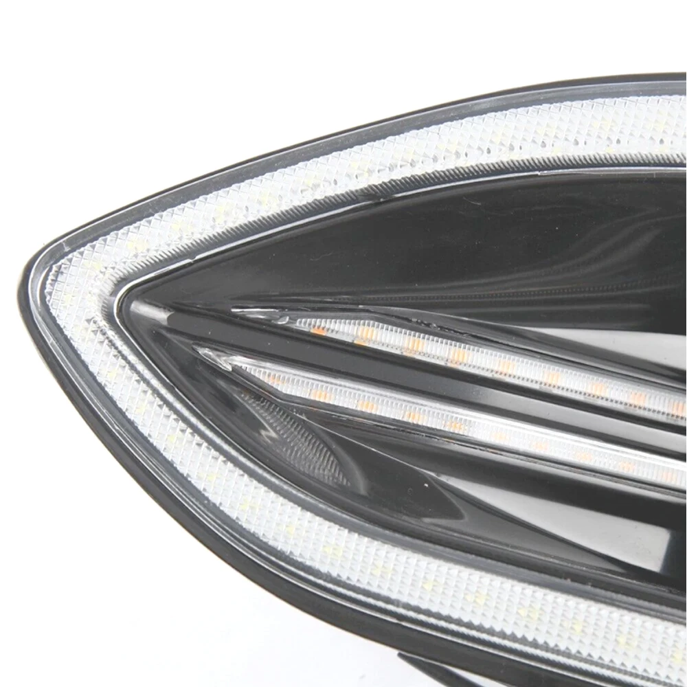 LED DRL Daytime Running Light Fog Lamp with Night Ice Blue light LED fog light Turn For Ford Edge 2015 2016 2017 2018 - view 4
