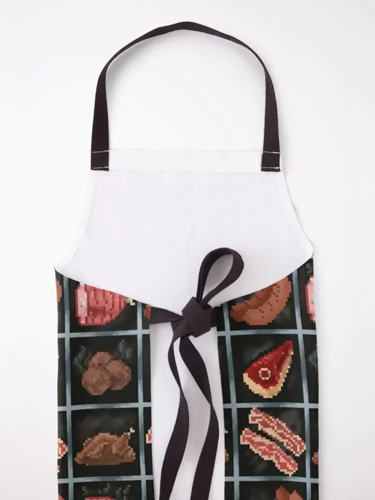 Meatlovers Inventory Pixel Apron Kitchen Novel اكسسوارات المطبخ المطبخ للنساء جميعًا ومئزر المنزل