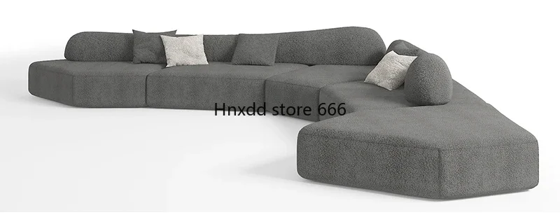 Italian rock sofa fabric removable and washable special-shaped module