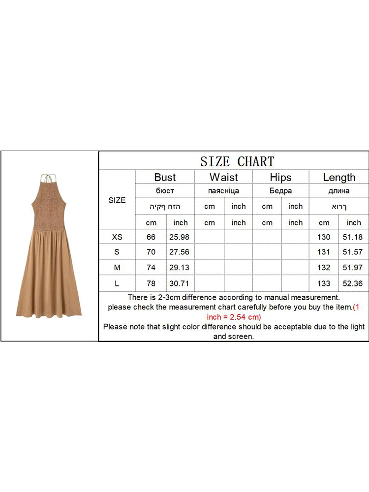 TFMLN 2024 Summer Women A-line Halter Collar Midi Dresses Sexy Solid Backless Sleeveless Midi Dress Fashion Streetwear Dress