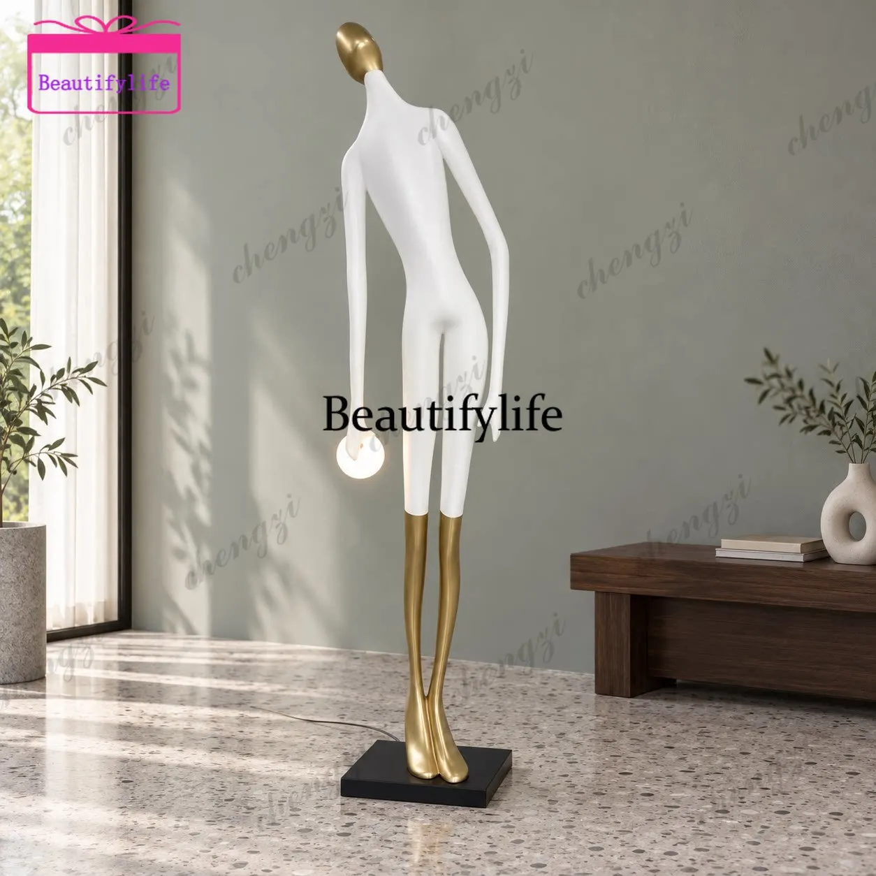 a55 Postmodern figure art sculpture floor lamp lobby home living room light luxury fiberglass large decoration