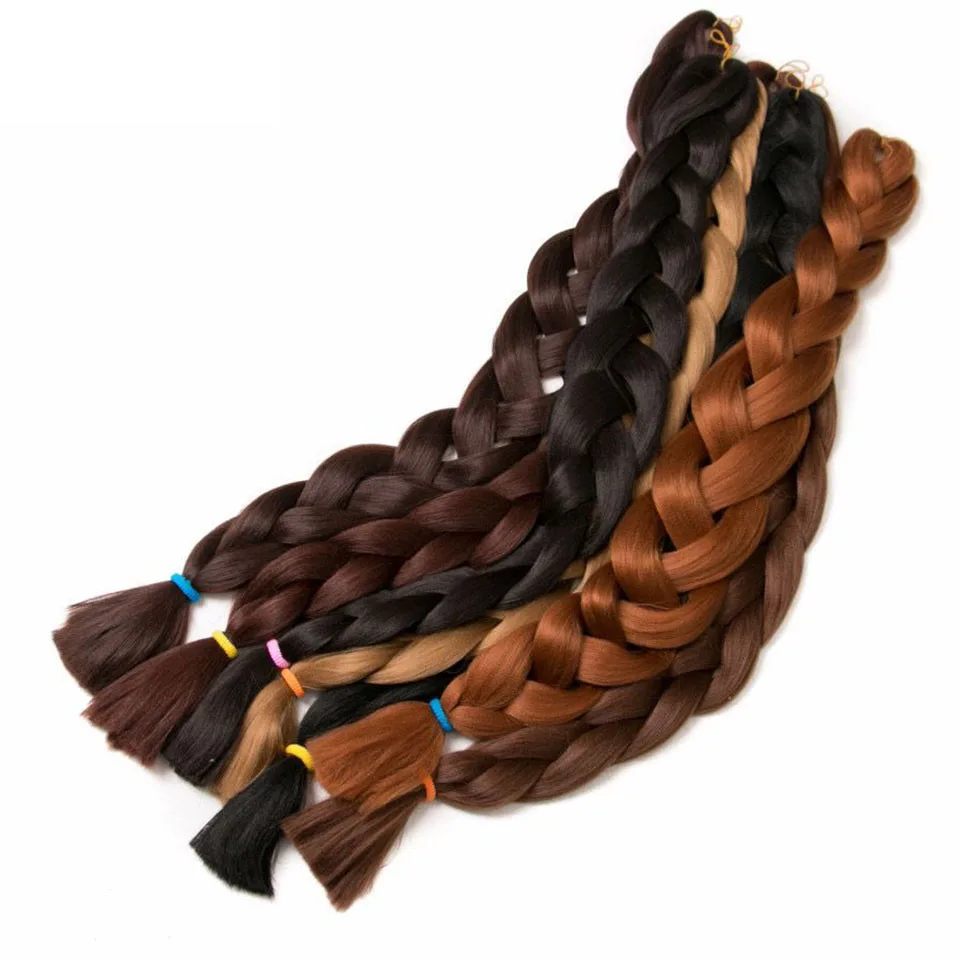 82 Inch Jumbo Braiding Hair Synthetic Xpression Braid Crochet Hair Extensions 165g  Pre Stretched Braid Wholesale For Women image 5