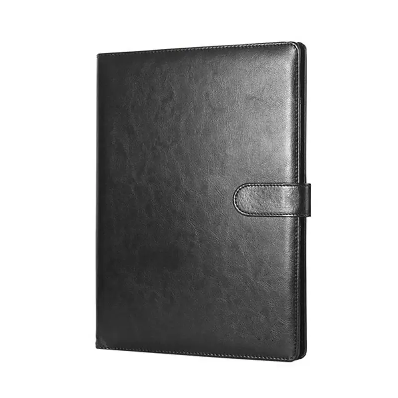 KSOL A4 Leather Folder Multifunctional Business Contract Folder with Notes Business Stationery Folder Black