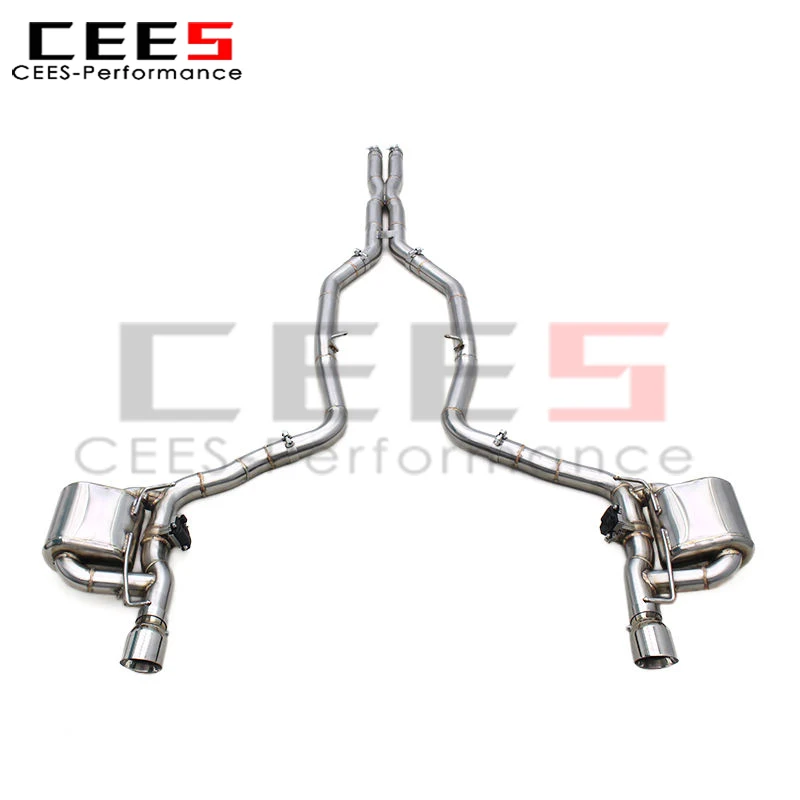 CEES Exhaust Pipes for Chrysler 300C V8 5.7L 2005-2010 Enhanced Sound X Pipe Performance Valvetronic Catback Muffler Chrome Tips