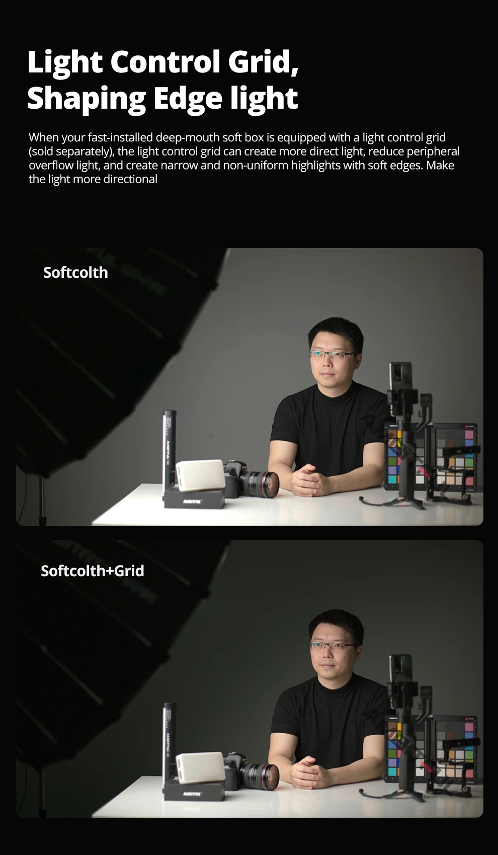 AMBITFUL P70 P90 P120 Parabolische Deep-Softbox mit Bowens-Montage und Schnellverschlussgitter – Detail 4