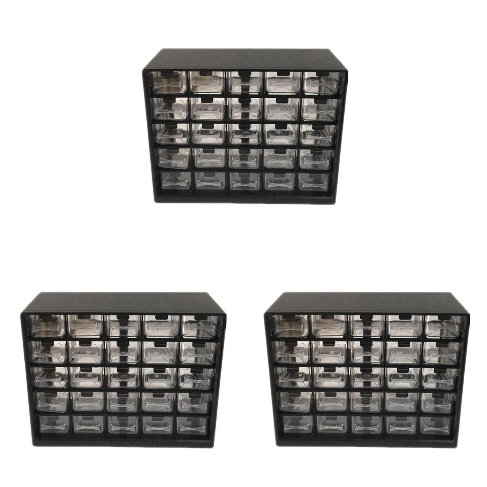 75 個組み合わせ透明引き出し収納キャビネット取り外し可能な黒部品ボックスハードウェア分類ボックス-BTFL