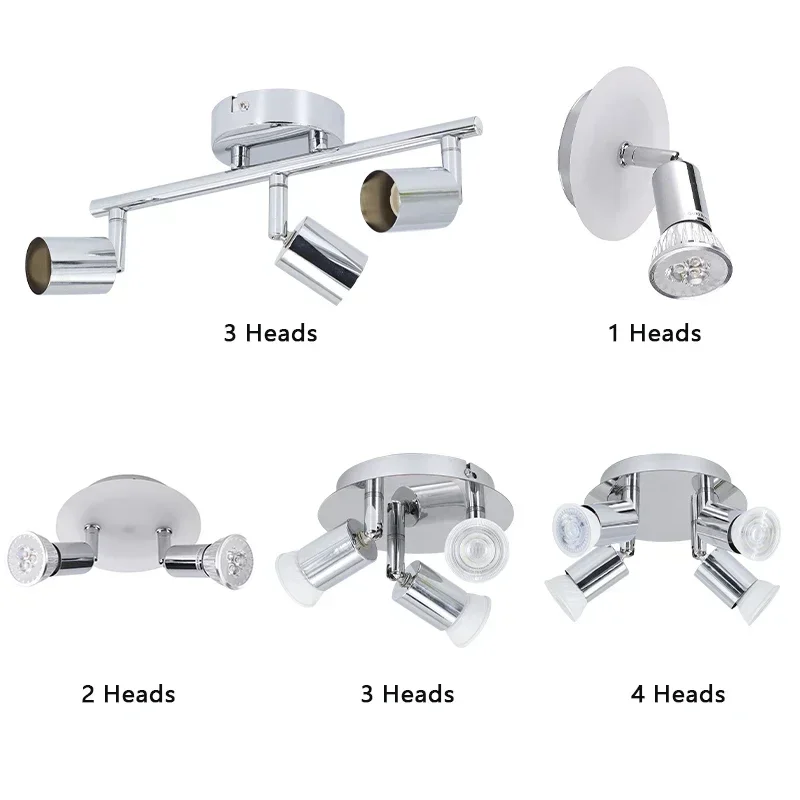 

Modern Chrome Black Round 3 Way LED Ceiling Spot Lights Surface Mounted Fitting Kitchen Spotlight Bar Lamp GU10 Light Bulb