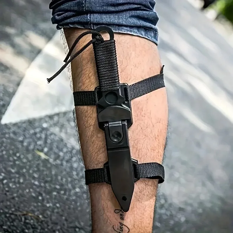 1pc faca de autodefesa, faca de sobrevivência na selva de aço inoxidável, faca de corte de alta dureza, lâmina fixa edc, faca de churrasco