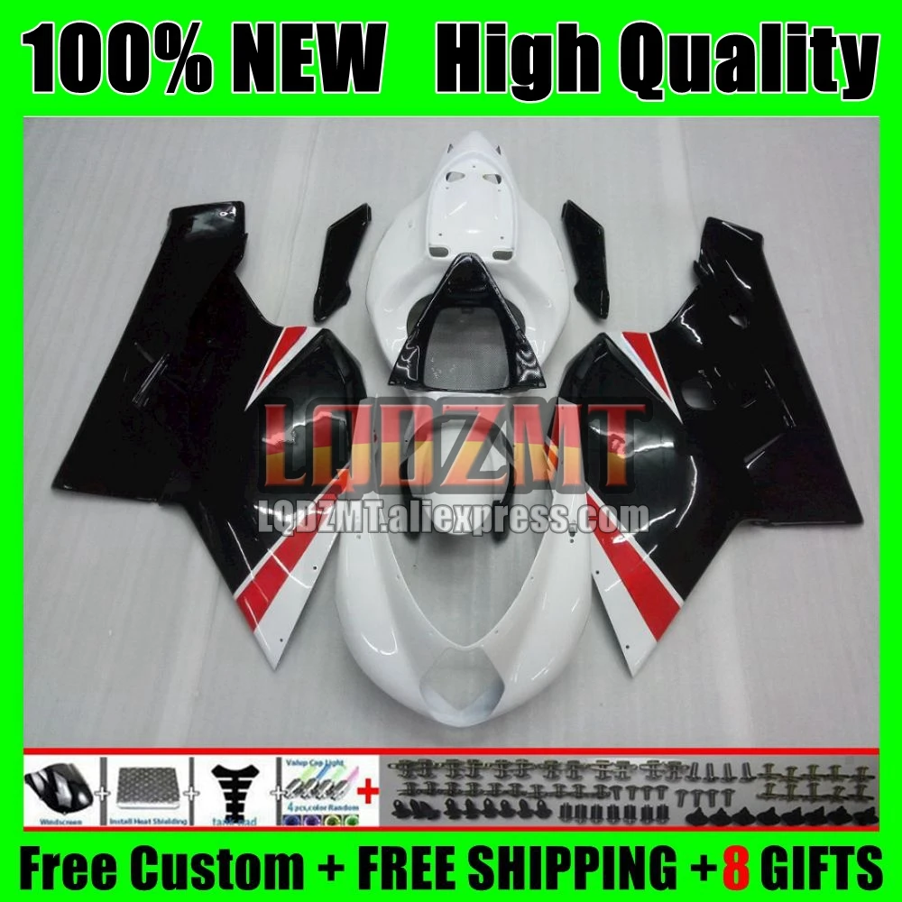 OEM Body For Agusta MV F4 R312 750S 1000 R 750 2005 2006 108No.9 1000CC 1000R White black 312 1078 1+1 MA MV F4 05 06 Fairing