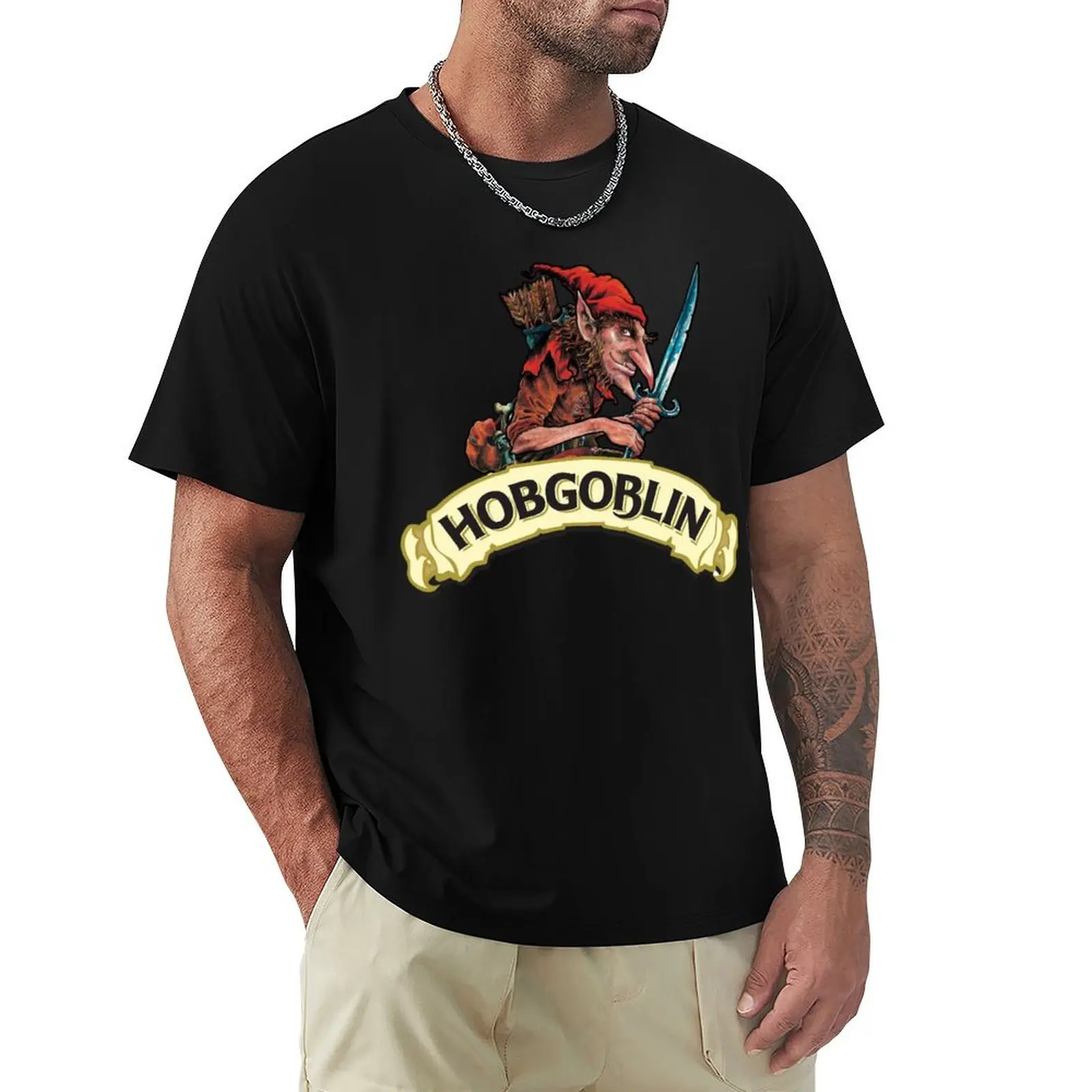 Camiseta Hobgoblin com logotipo Gold Wychwood Brewery, camiseta casual para trabalho, ajuste solto