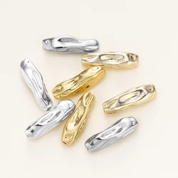 4Pcs/Lot 5*5.5*17.5mm 14/18K Gold Color Plated Brass Threaded Long Beads For DIY Bracelet Jewelry Making Material Accessories