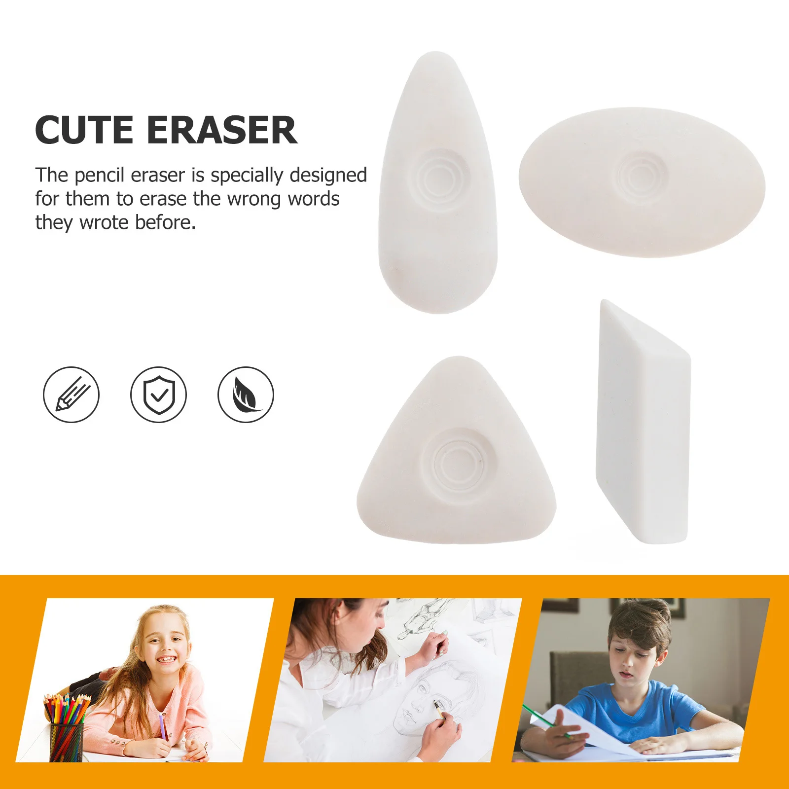 

4 Pcs High Light Eraser Drawing Rubber Supply School Accessories Pencil Painting Tool Charcoal Correction Block Eraser