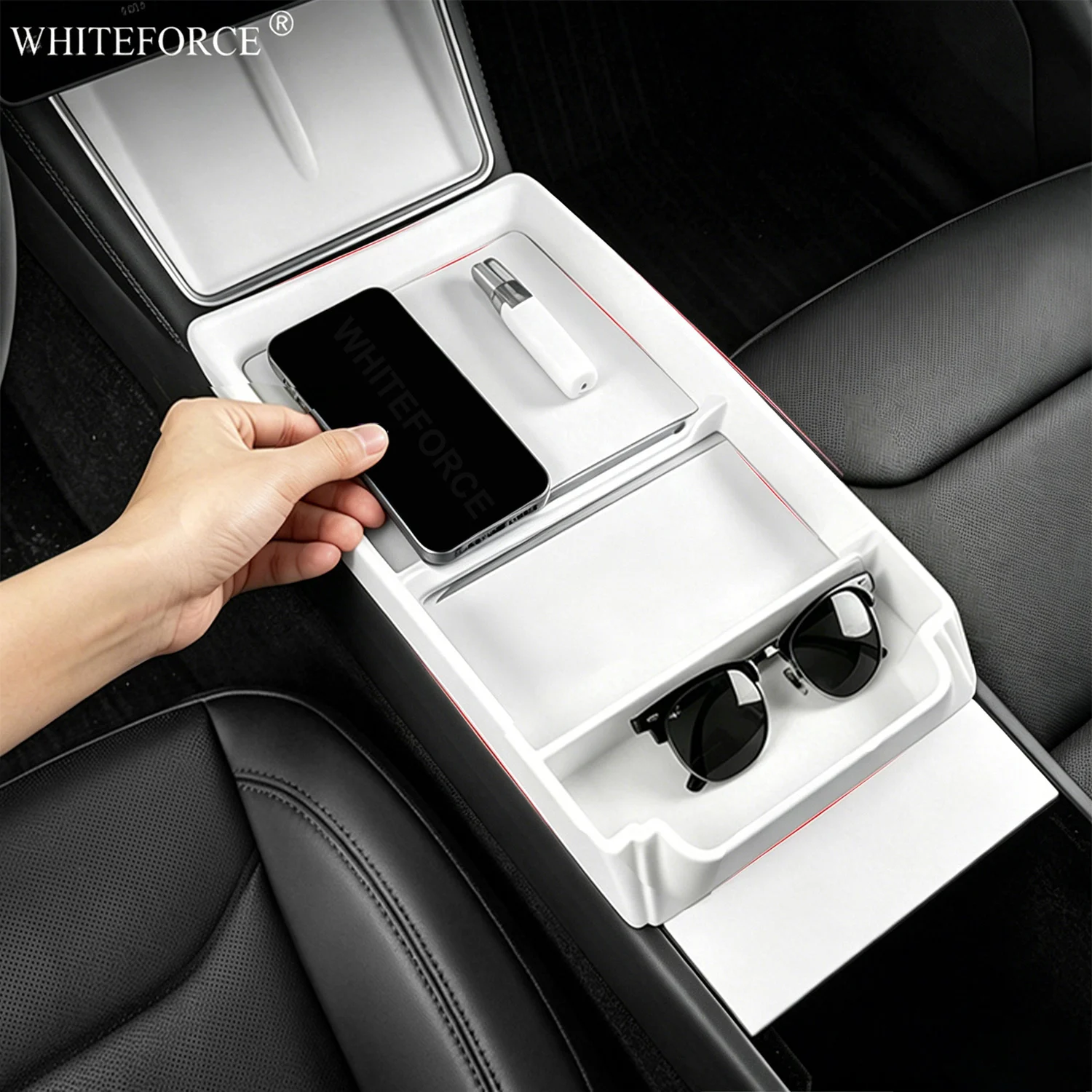 

For Tesla Model Y Juniper Model YL Central Control Panel Storage Box Model 3 Highland Panel Frame Glasses Case Car Storage Tray