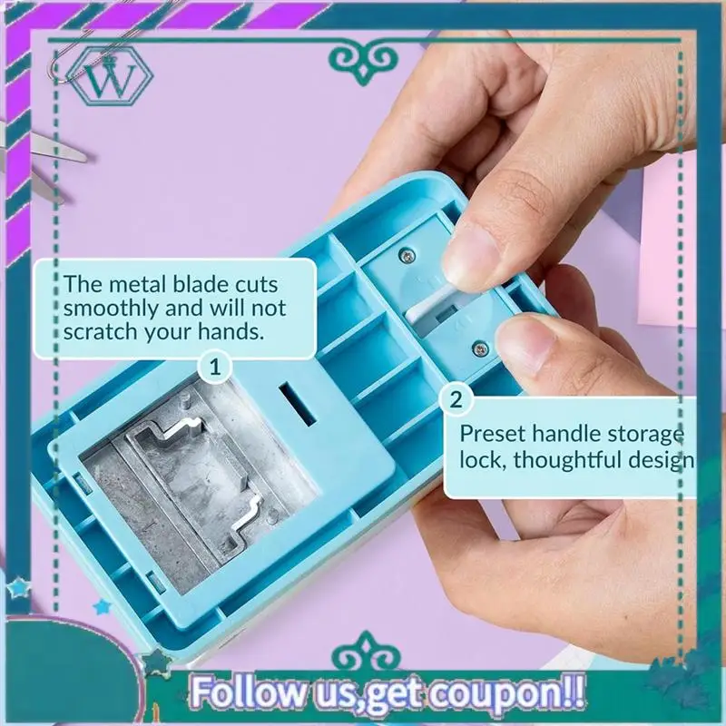 

File Tab Punch For Crafting 1.5In 2 Shapes DIY Index Tab Puncher Label Tag Paper Punch White&Blue 2 Pcs