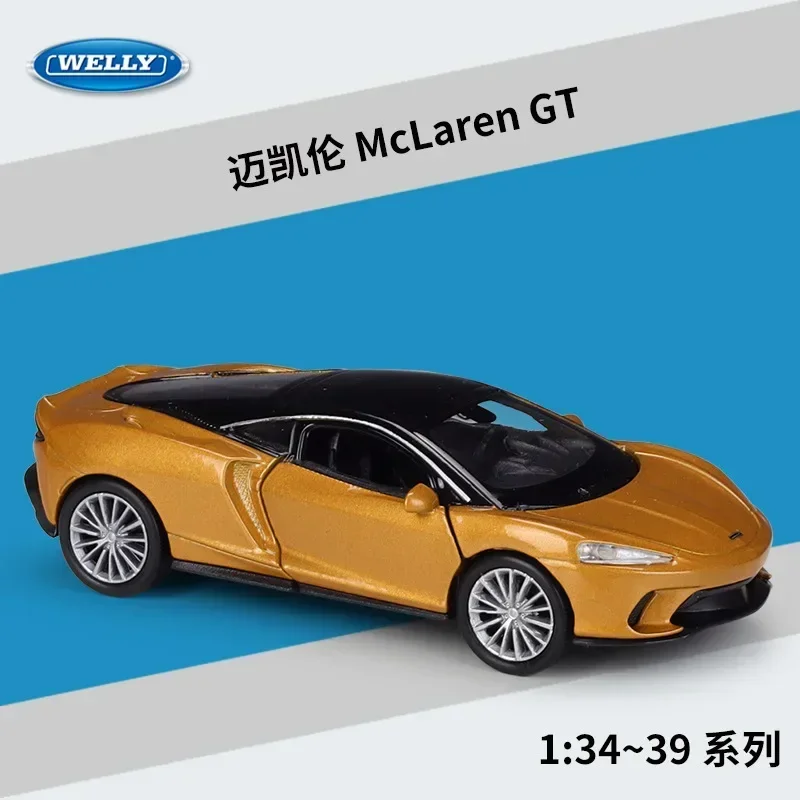 WELLY 1:36 McLaren GT Simulation Pull Back Car Model Car Metal Alloy Toy Car For Kid Gifts Collection