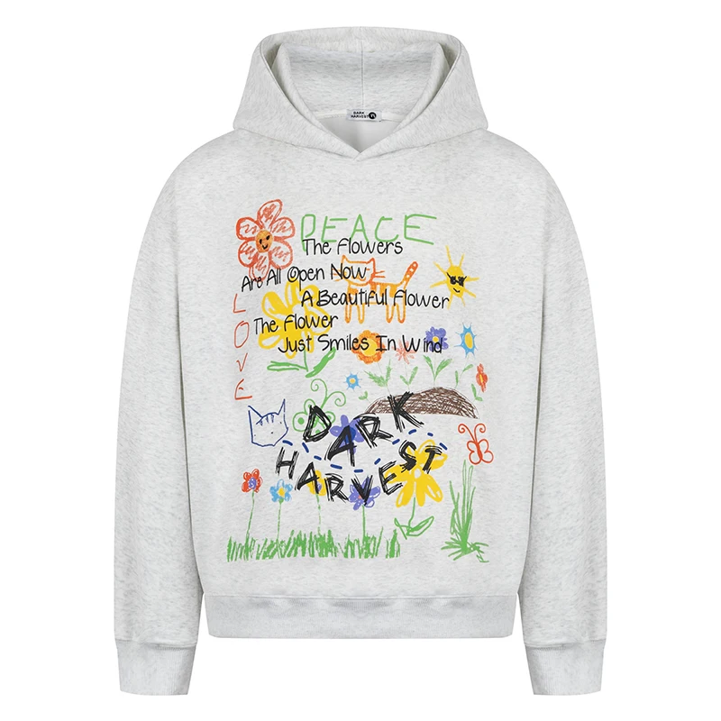 

Autumn Men Pullover Hoodies Hip Hop Graffiti Flower Graphic Tracksuit 2025 Streetwear Harajuku Casual Fashion Hooded Sweatshirts