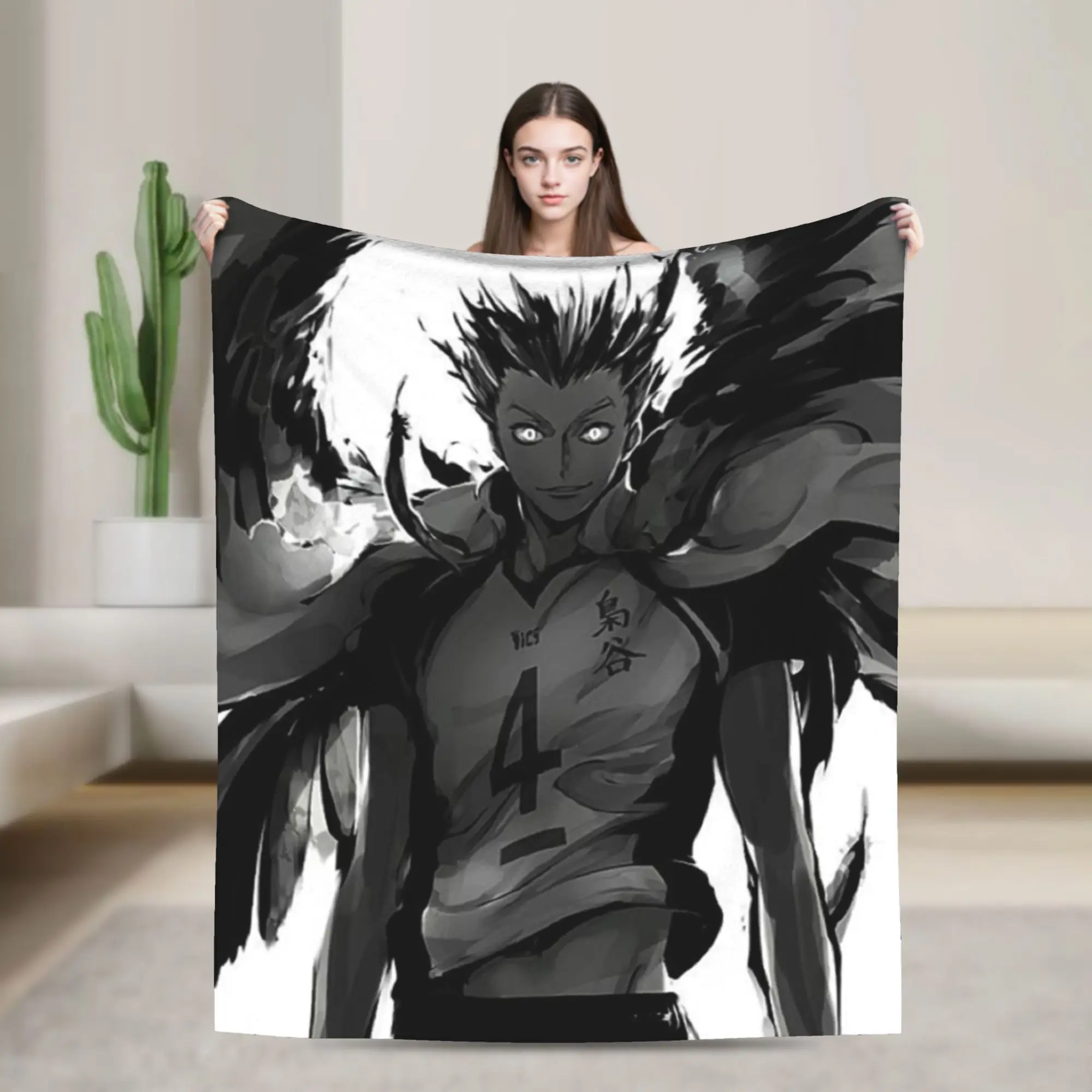 Haikyuus  Bokuto Blankets Velvet Volleyball Manga Super Warm Throw Blankets for Airplane Travel Bed Rug