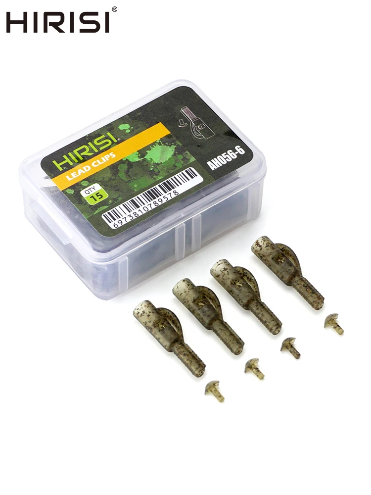 Hirisi 15 piĂšces Clips de plomb de sĂ©curitĂ© pour la pĂȘche Ă la carpe avec broche pour matĂ©riel Terminal de pĂȘche AH056-6 accessoires de pĂȘche
