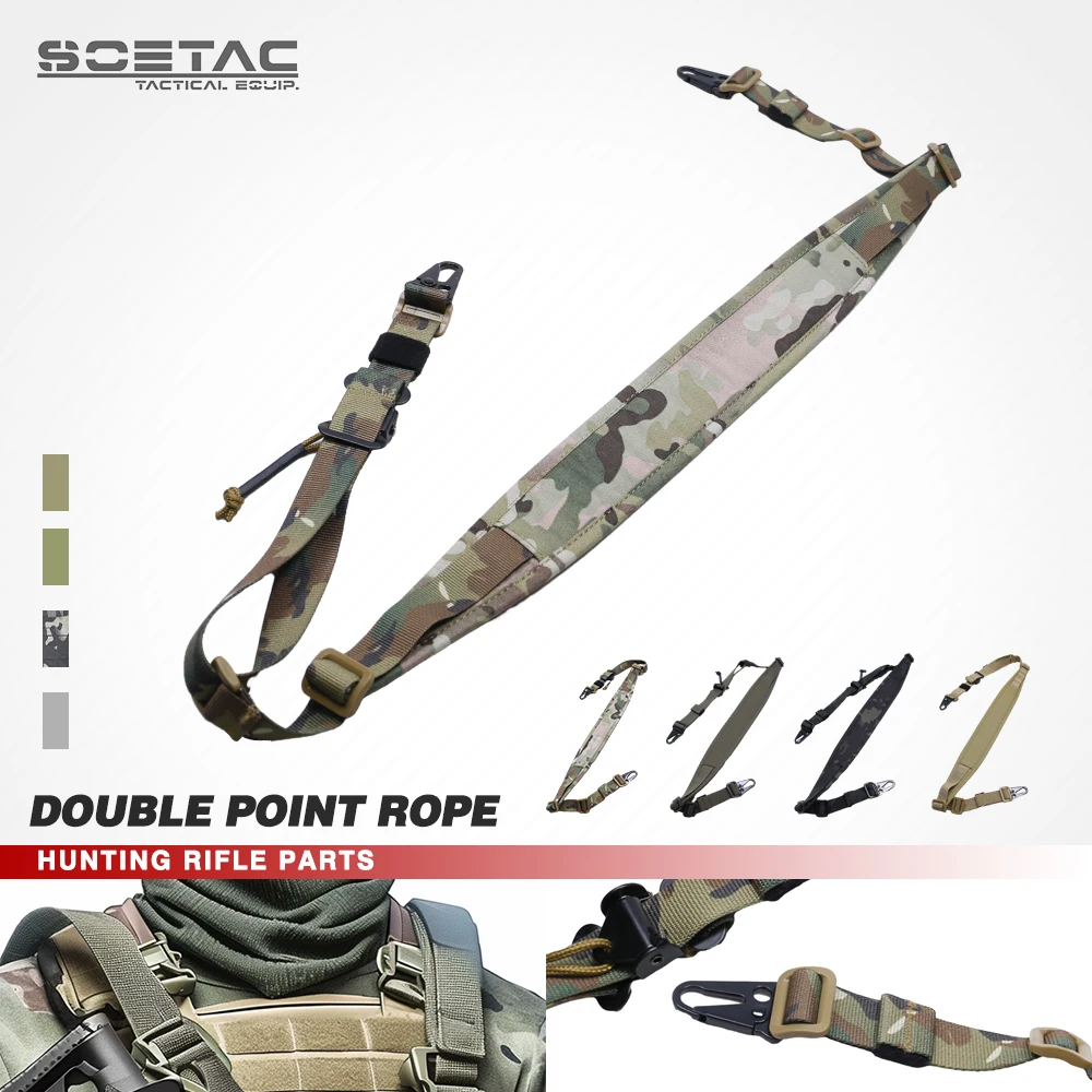 

Tactical Double Point Gun Sling Quick Release Heavy Duty Rifle Adjustable Nylon Shoulder Strap for Outdoor Hunting Shooting