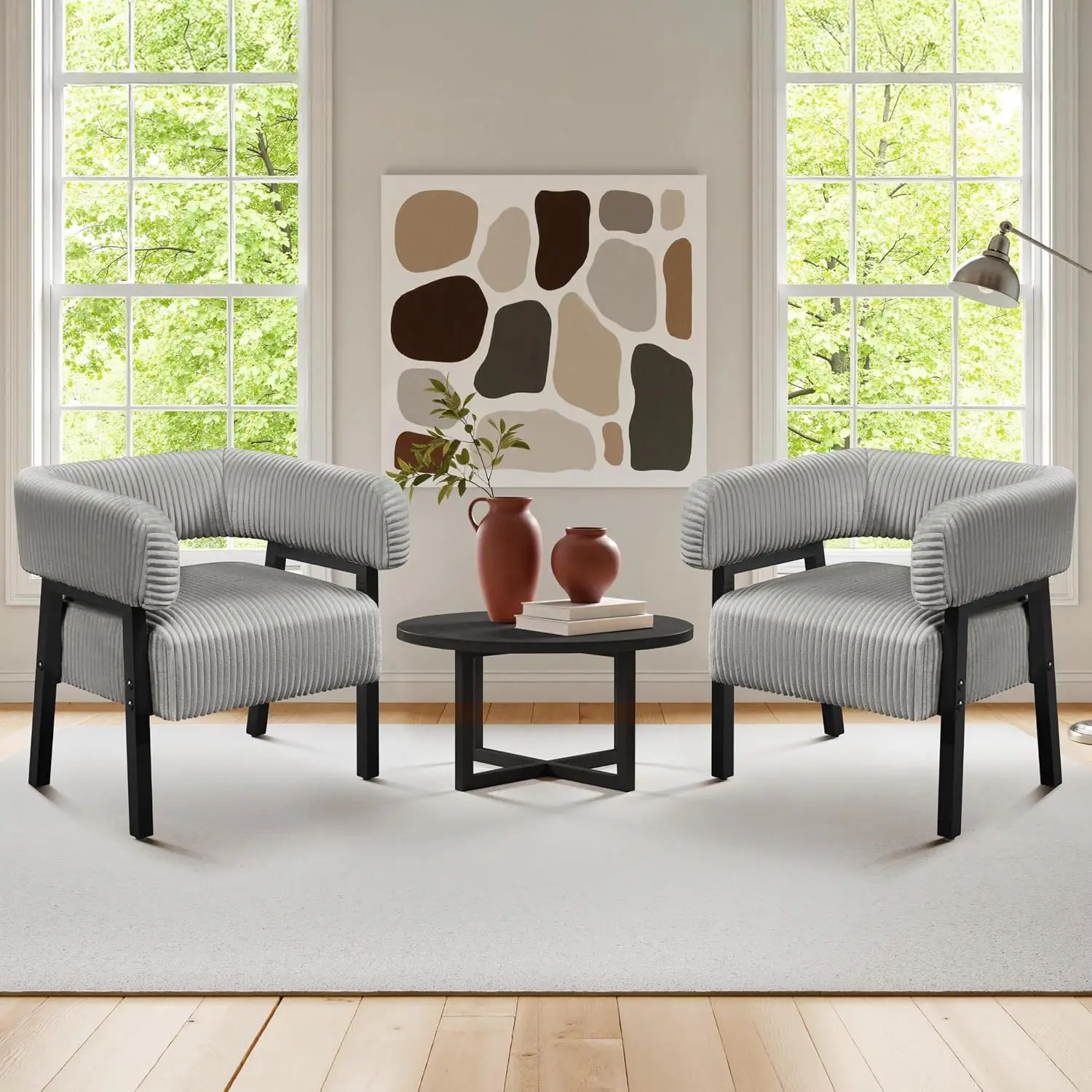 Living Room Chair Pocket Coiled Seat Set of 2, Customized